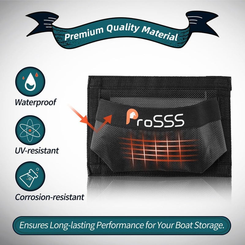 ProSSS 1PC Boat 10"*7" Self-Adhesive Storage Mesh Bag,Marine Organizer for Tools & Boat Accessories,Waterproof Strong Adhesive Backing, Easy to Install & Remove,Keep Your Boat Tidy and Items Secure - Image 3